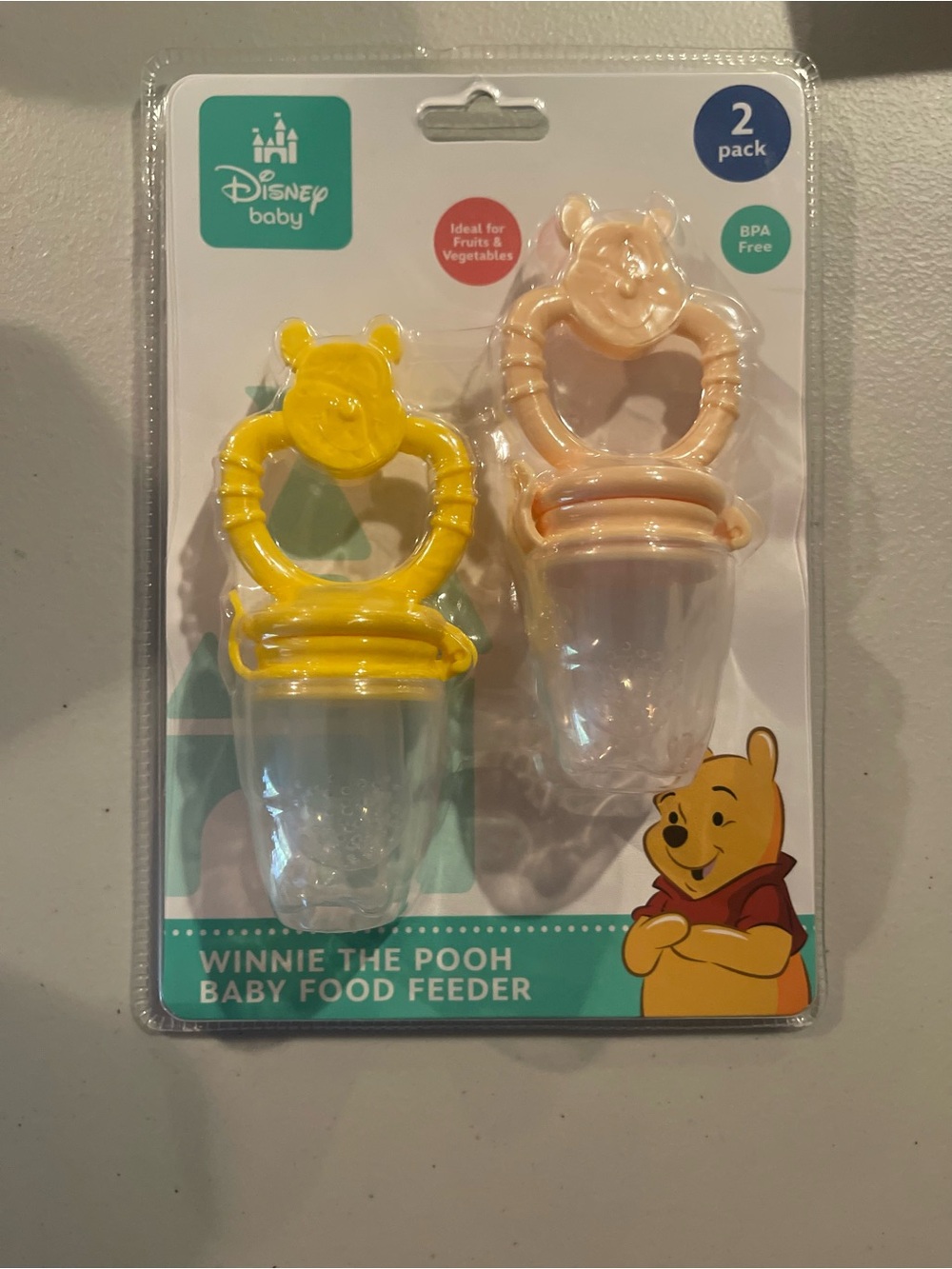 Disney Winnie the Pooh Baby Food Feeders Yellow and Peach